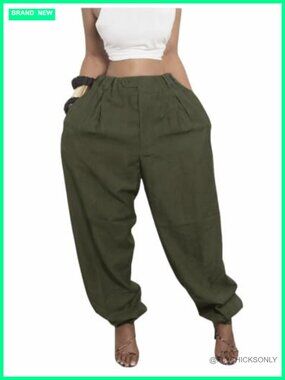 EDITCOZY Women's High Waisted Tapered Harem Pants with Pockets